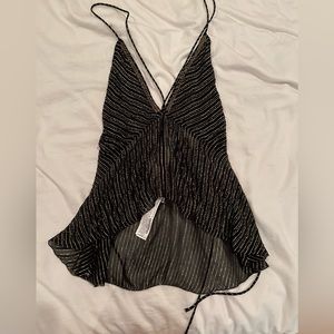 Zara gold thread flows blouse tank